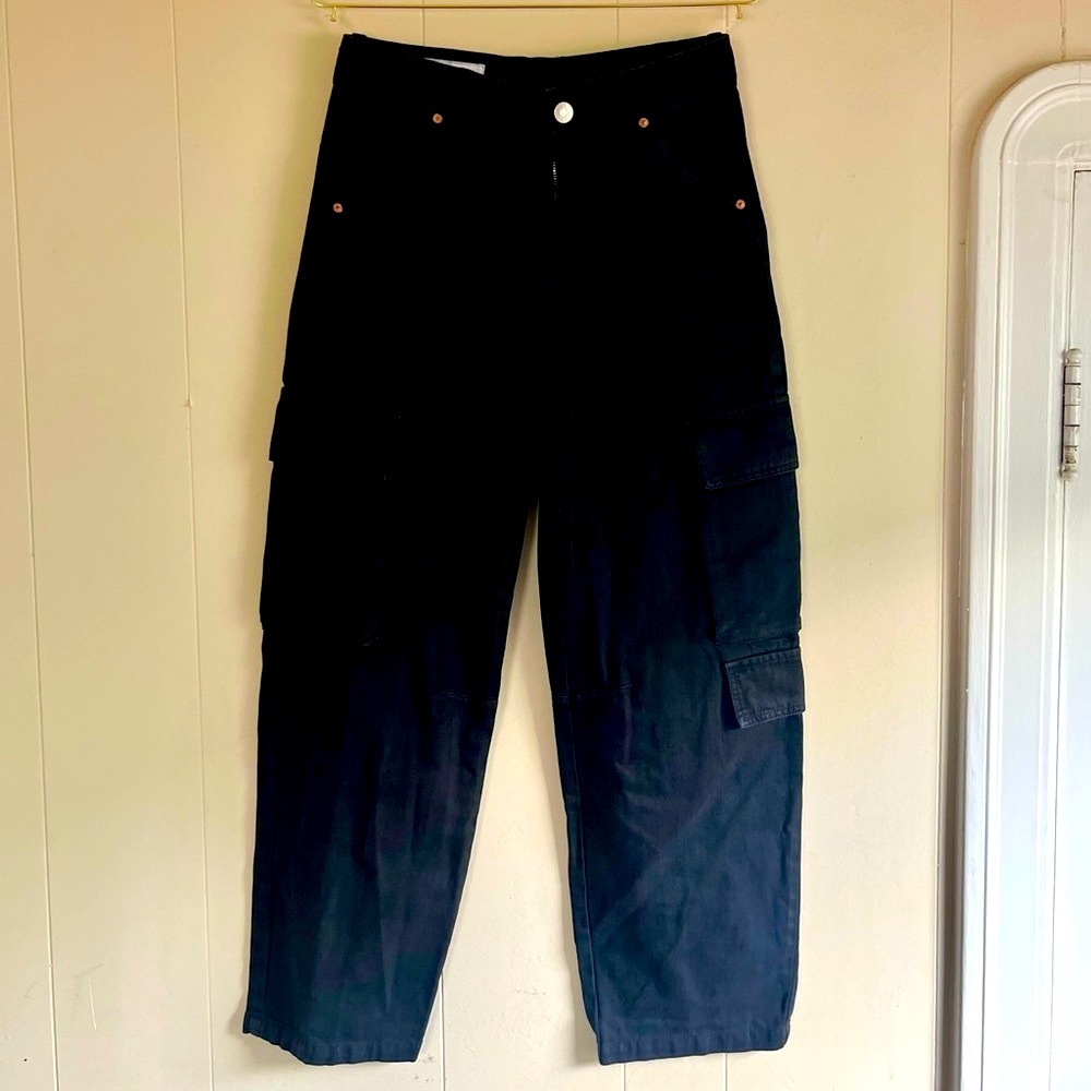 Zara Black Denim Cargo Pants